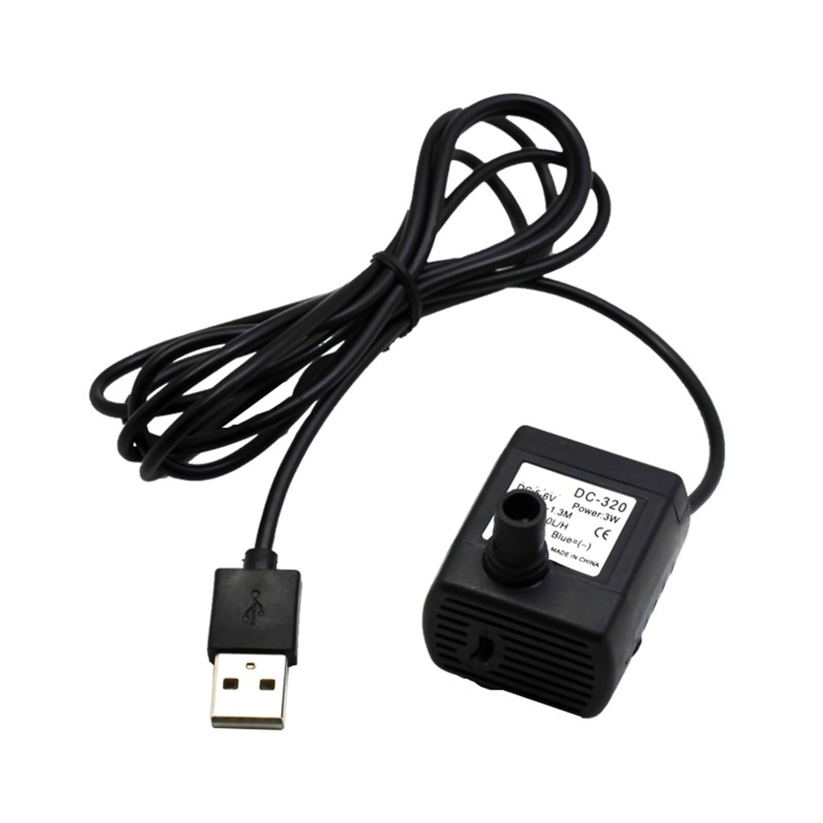 Dc 5V-6V Flow 500L/H 3W USB Micro Pompa sommergibile per piscina Fontana Rockery Pet Aquarium Water Dispenser Pompa Filtro (nero)