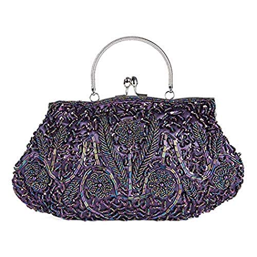 Sac à main violet résistant aux paillettes qui tombent pour look soirée