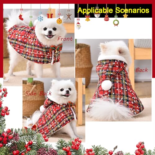 Disfraz para mascota Navidad Snowflake Plaid S miniatura 5
