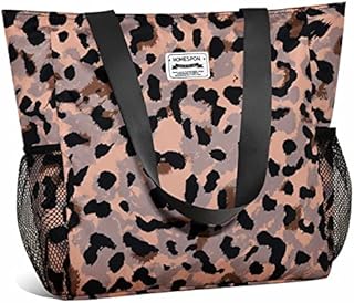 HOMESPON Large Waterproof Beach Tote Bag with Zip and Pockets for Women