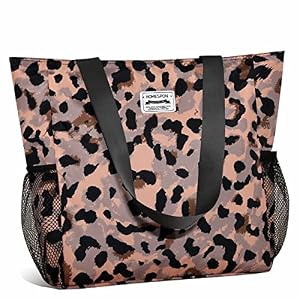 HOMESPON HOMESPON Große Wasserdichte Strandtasche mit Reißverschluss und Taschen für Damen (Leopardenmuster) HOMESPON HOMESPON Große Wasserdichte Strandtasche mit Reißverschluss und Taschen für Damen (Leopardenmuster)