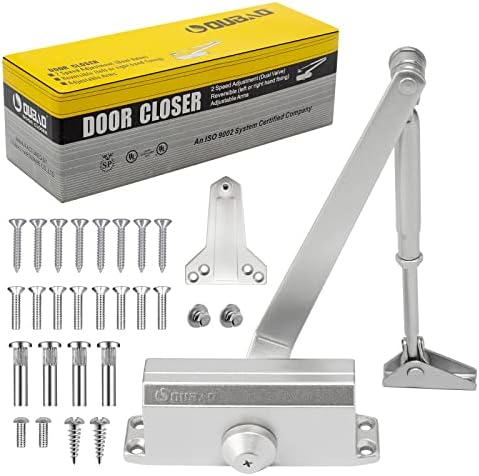 Door Closer - Adjustable Automatic and noiseless Door Closer, Suitable for Residential and Commercial Doors - Easy to Install, Screw Fittings, Instructions and Video provided.