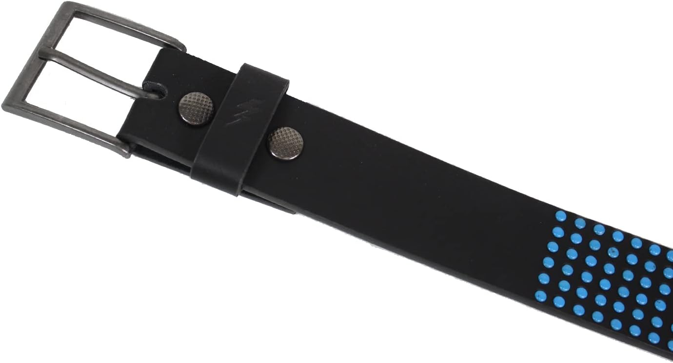 Lowlife Wallace Leather Belt in Black 3D Blue