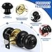 Plustool 8 Pack Matte Black Door Knobs, Privacy Door Knob with Lock, Interior Doorknobs with Round Ball, Keyless Door Lockset for Bedrooms Bathrooms