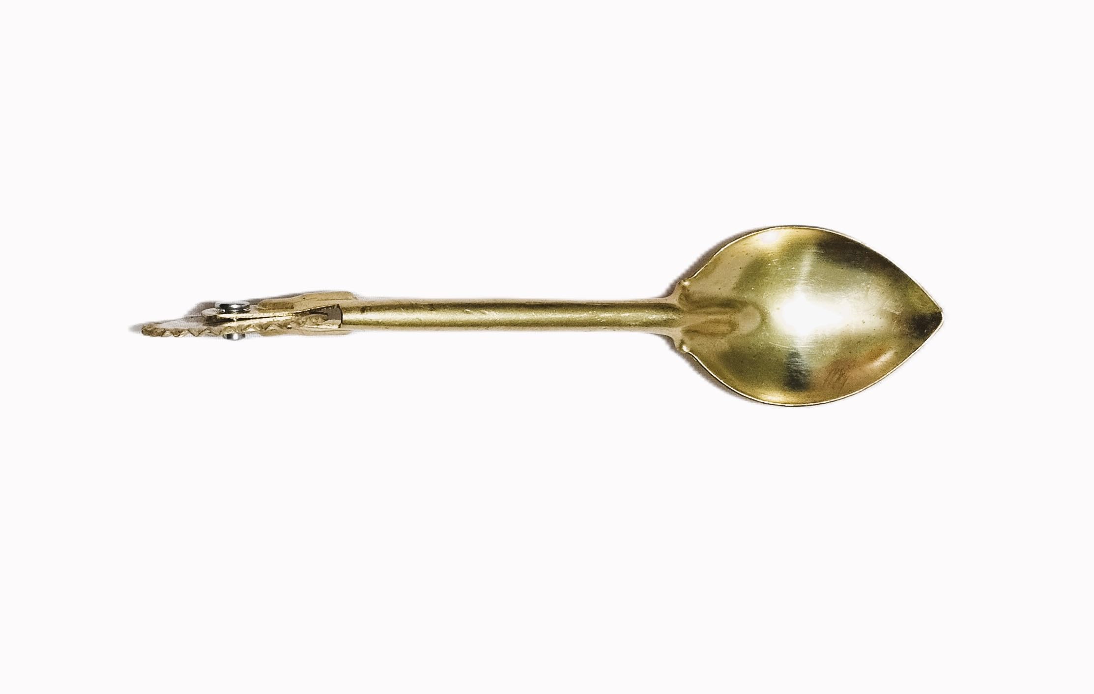 GS Brass Karanji Cutter Tool, Gujia/Shankarpali Cutter, 2 in 1 Brass Spoon with Cutter, Pack of 1 3
