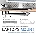 IFCASE Under Desk Laptop Mount & Headphone Holder with Adhesive & Screw, Hard Aluminum Under Table Desk Holder for Laptop, Mac mini, MacBook Pro (Silver)