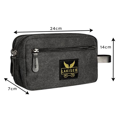 Men’s Toiletry Bag – Black Canvas Travel Organizer2