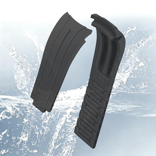 Juntan 20mm Watch Band Rubber Without Clasp, Curved End Straight Edge Silicone Watch Strap for Men Women No Clasp Black by Juntan - Used condition - Image 4