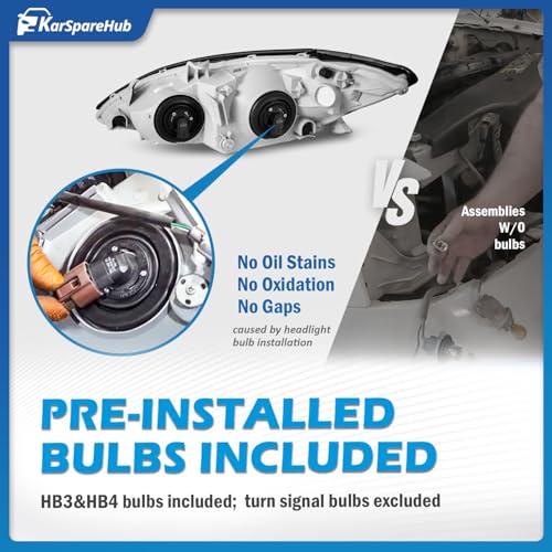 Image of Replacement Halogen Headlights for 02-04 Toyota Camry LE XLE