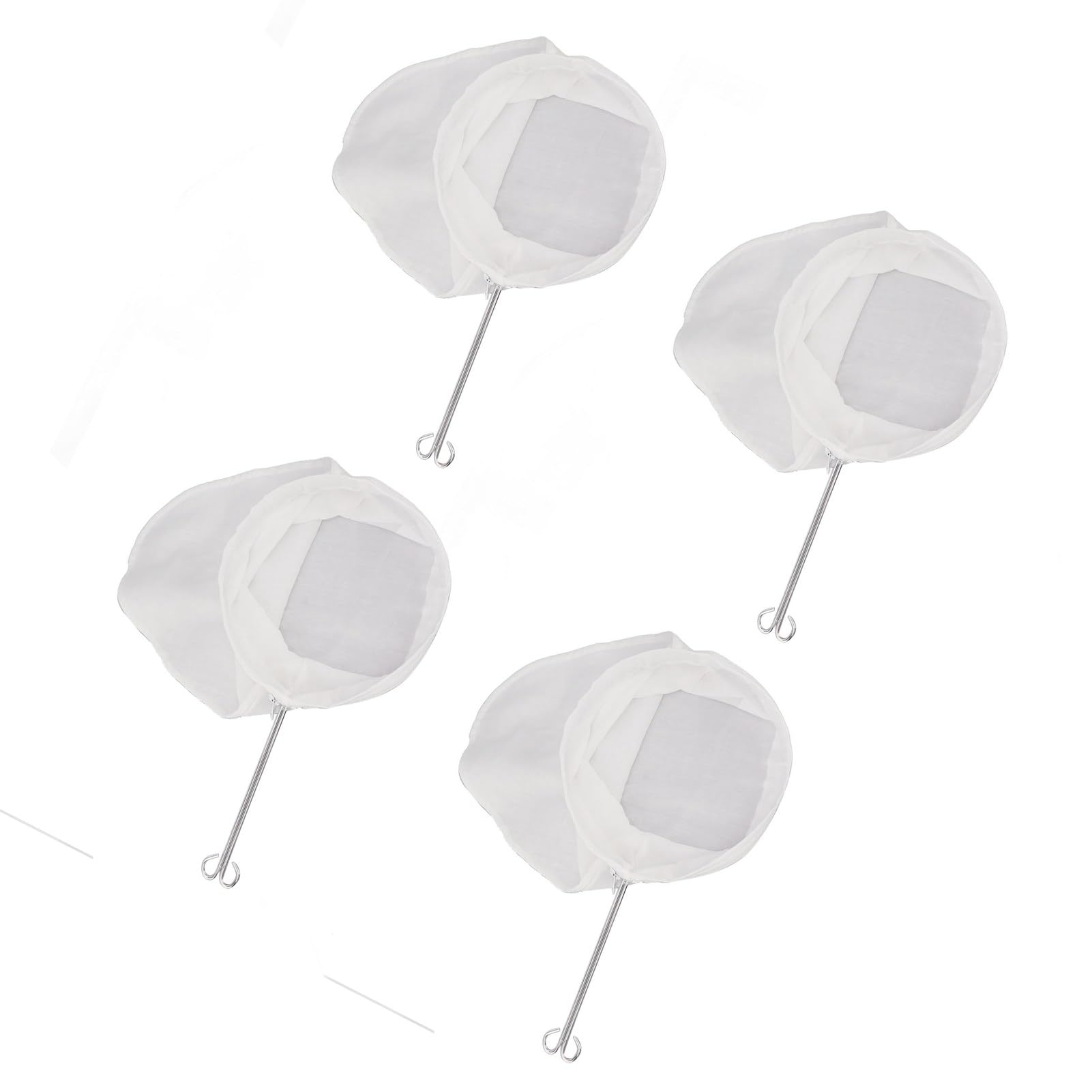 Mesh-Siebbeutel, Ultrafeine Wiederverwendbare Filterbeutel mit Edelstahlgriff für Kaffee, Tee, Nussmilch, Entsaften, Butter, Presse, Obst, Reis, Reinigung (L)