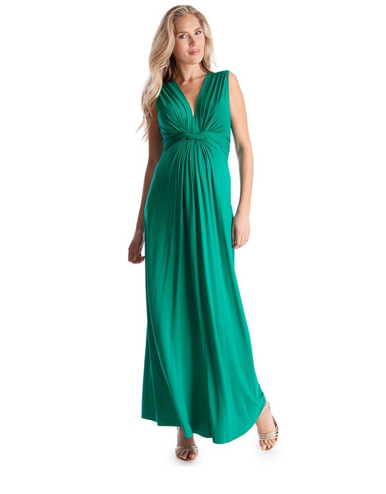 chinese dress ladies Hunter Green Multi Tie Maternity Maxi Dress