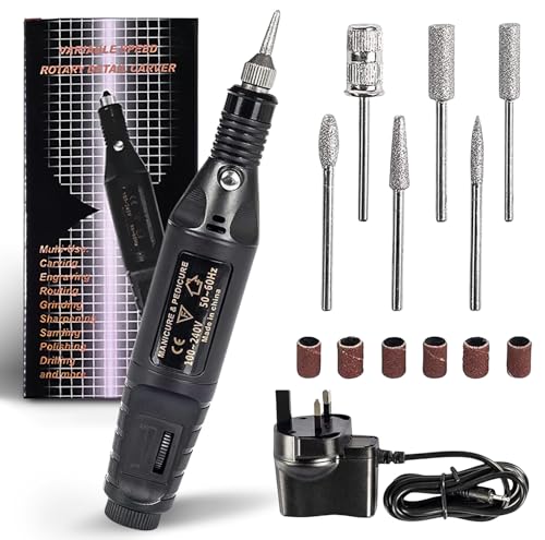 Electric Nail Files 20000RPM for Thick Toe Nails, Professional Compact Nail Drill Machine Set for Gel Nails with 6 Drill Bits, Nail Clippers Manicure and Pedicure Set