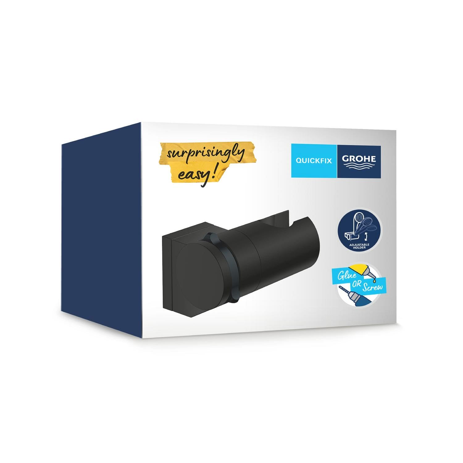 GROHE Vitalio Universal Supporto a parete per Doccino Doccia, nero opaco, 261832431