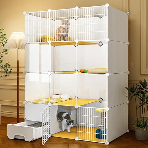 Condo chat diy animal de compagnie intérieure grand enclos métallique grillagé