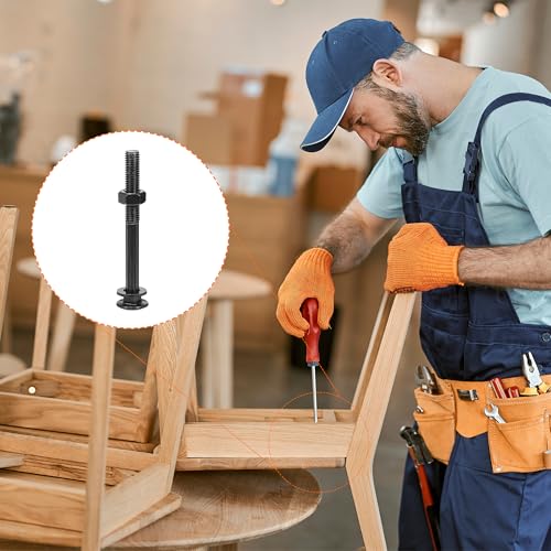 QUARKZMAN M10x100mm Vierkant Hals Schlossschrauben mit Muttern & Unterlegscheiben, 12er Set 304 Edelstahl Rundkopf Vierkant Hals Coach Bolzenschrauben, Schwarz