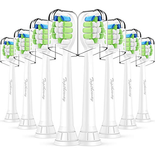 Toptheway Replacement Toothbrush Heads for Philips Sonicare HX6064, 8 Pack