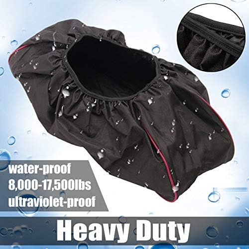 Winch Cover, Waterproof Soft Winch Dust Cover with 600D Heavy Duty Oxford Fabric Driver Recovery 8,500 to 17,500 Pound Capacit - 21.5" W x 9.5" H x 7.5" D