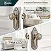 CEYMIO Antique Brass Door Knob Privacy Bedroom Bathroom with Lock, Vintage Interior Door Handle with Plate for Hallway, Closet, Farmhouse Style(1 Pack)