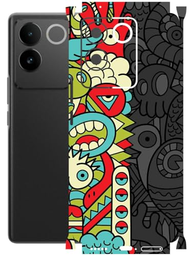 Image of AtOdds - Full Body Back Screen Guard Protector Film - Lamination Wrap Skin Sticker Compatible with IQOO Z7 PRO (5G) | Scratchproof Matte Finish (Graffiti50)
