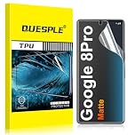 QUESPLE Matte Screen Protector for Google Pixel 8 Pro [3 Pack], Anti-Glare, Anti-Fingerprint, HD Fingerprint Unlock Full Coverage, Anti-Reflective Flexible TPU Matte Screen Protector Film