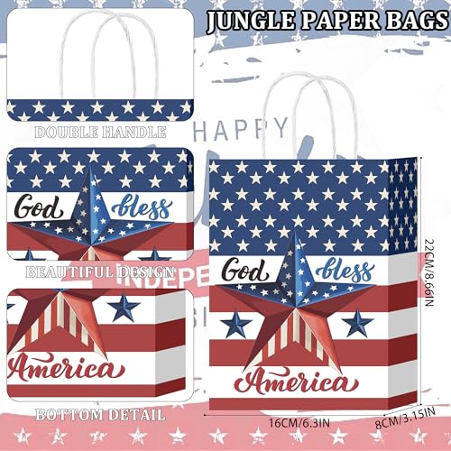 Bolsas de regalo patrióticas W WINTMING de papel con asas 2