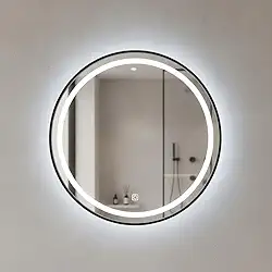 Espelho de Banheiro Redondo com Led Touch 40x40cm