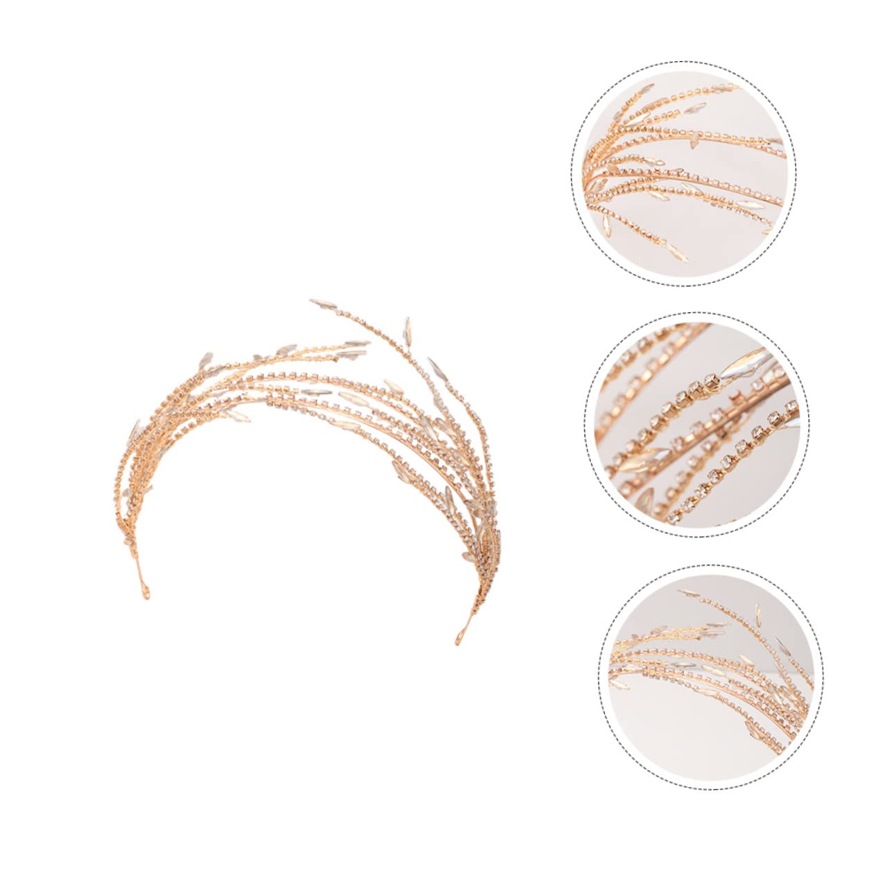Goldener Glitzer Haarreif Braut Hochzeit Eleganter Kopfschmuck