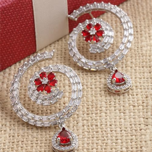 Rhodium-Plated Circular Hoop Earrings