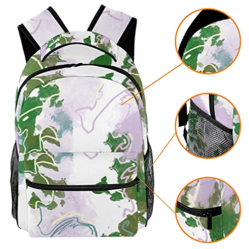 Sac à dos décontracté pour femme texture marbre violet vert tendance