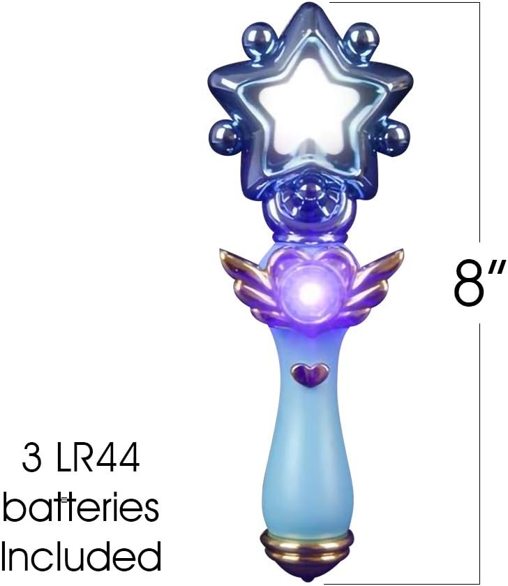 ArtCreativity Light Up Magic Star Wand, Set of 2, Cute Princess Wands with Flashing LED Effect & Magical Sounds, Batteries Included, Pretend Play Prop, Best Birthday Gift, Party Favor for Kids