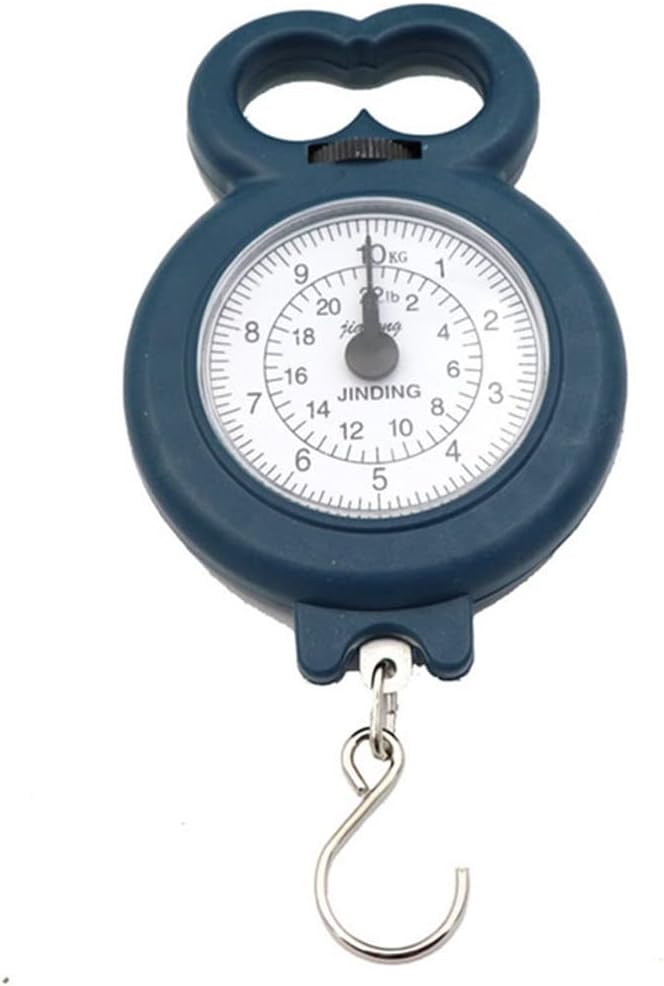 IRDFWH 10kg Portable Mini Dial Luggage Scale Multifunction Hanging Measure Balance Fish Hook Weighing Scales