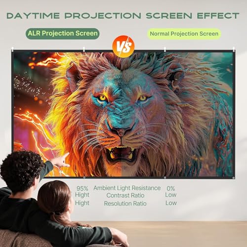 Image of AAJK Alr Outdoor Projectior Screen, 4K Movie Projector Screen 16:9 HD Foldable Anti-Crease Portable Projector, Movies Screen for Home Theater Outdoor Indoor(80in Pro)