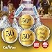 Gold Foil 50th Anniversary Kisses Stickers, (Set of 216) Chocolate Drops Labels Stickers for 50th Wedding Anniversary, Party Favors Decor for Kisses. Made in USA