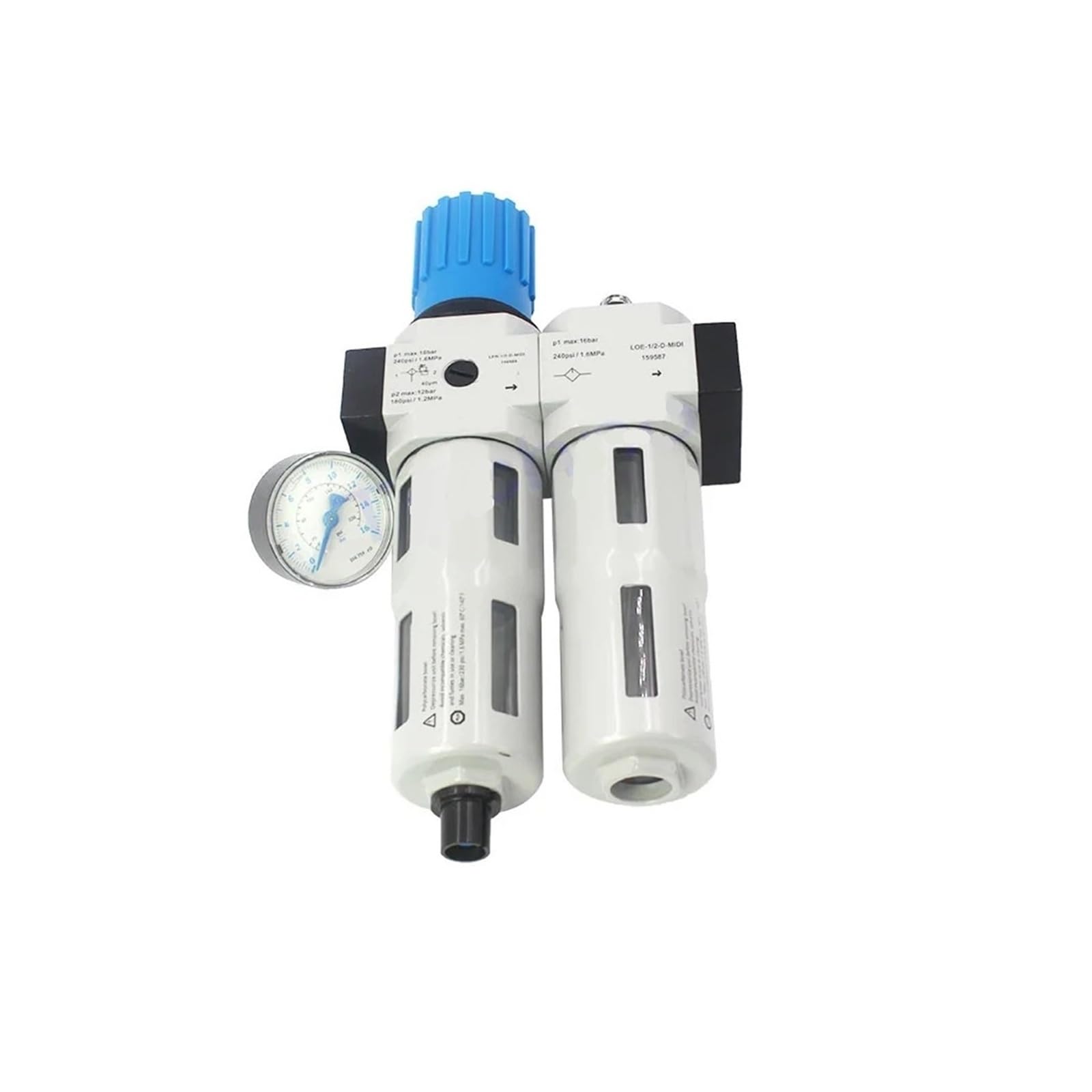 Régulateur de filtre Bigeminy FRC-1/4-D-7-MIDI 186503 3/8 1/2 3/4 Drainage automatique/manuel et manomètre Mpa 0,5-7bar(FRC3-4-D-7-MIDI-AMPA)
