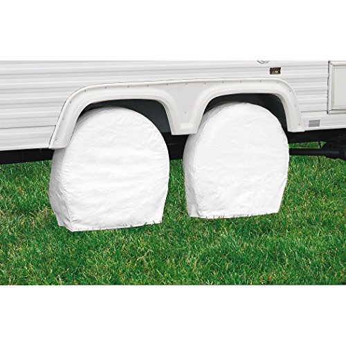 Image of Classic Accessories Over Drive RV Wheel Covers, Wheels 33 inch-36 inch Diameter, 9 inch Tire Width, Snow White
