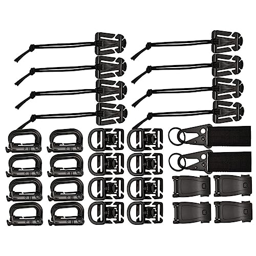ibasenice Mountaineering Bag Double Entrainment Suit 30 Pcs Set Outdoor Accessories Black