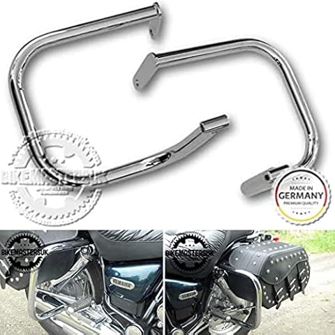 BM UK - Heavy Rear Saddlebag Crash Bars Safety Protector Guards - Yamaha XV750 XV 750 Virago | XV1100 XV 1100 Virago Cover