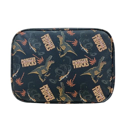 Image of Insulated Kids Dual Compartment Lunch Bags Tote Pack for Girls Boys Toddler Kindergarten School Picnic Cooler Thermal Lunch Boxes with Strap Truck Dinos