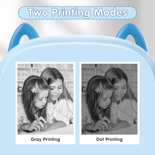 キッズカメラインスタントプリント、多機能幼児用カメラ、写真プリント付き2.4インチHDスクリーンデジタルカメラ、3~12歳の女の子へのクリスマス誕生日プレゼント(ブルー)