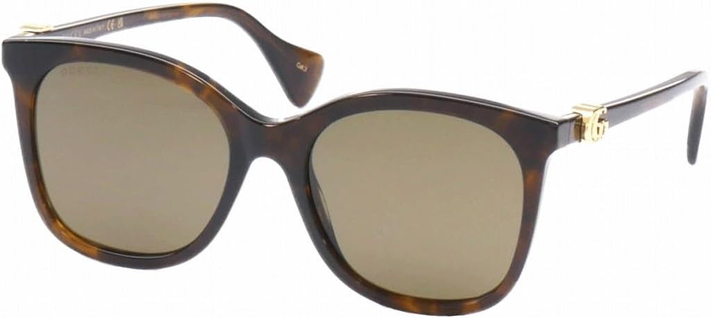 Gucci GG1071S Shiny Dark Brown Havana/Brown One Size