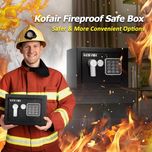 KOFAIR Safe Box for Home Safe (0.23 Cubic Feet) with Fireproof Bag, Personal Money Safe for Cash Saving, Mini Safe Box with Key, Digital Safety Box with Light, Money Lock Box by KOFAIR - Image 6