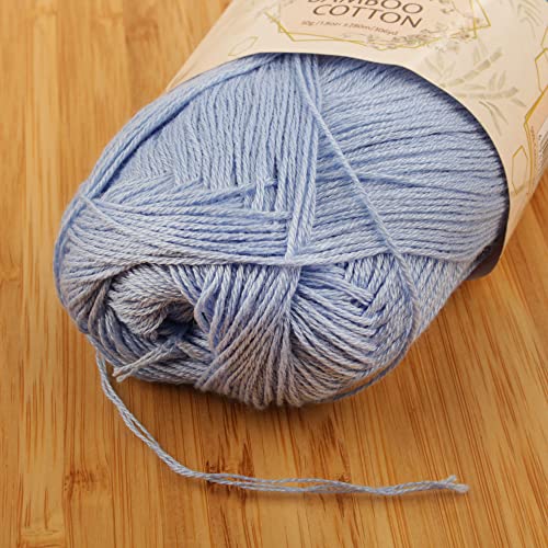 Image of JubileeYarn Baby Soft Bamboo Cotton Yarn - 50g /Skein - Glacier Blue - 4 Skeins