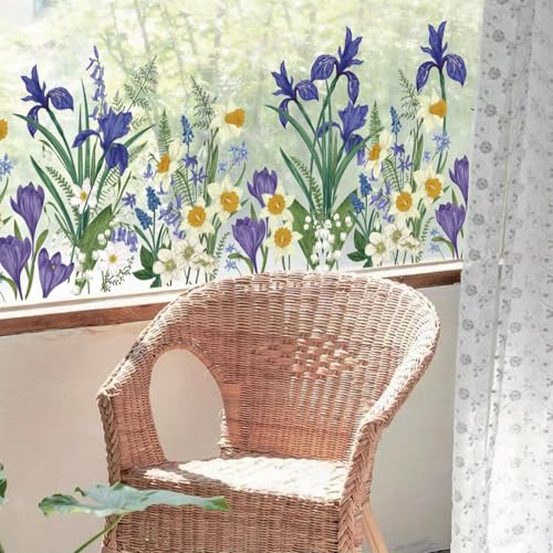 Vinilo Decorativo Floral Botánico 47.24"×11.81" para Ventana miniatura 1