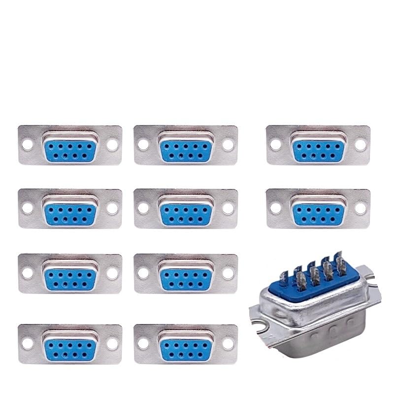 Image of 1 /5 /10PCS DB9 D-Sub Connectors Plug Ja-ck Socket Adapter RS232 9 Pin Male Female Mount Serial Port DP9 Solder(Hollow Needle M,1pcs)