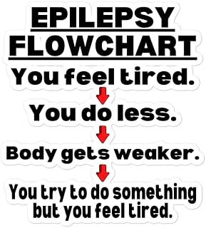ILLTOCHILL Epilepsy Awareness Flow Chart Sarcastic Sticker Perfect Epilepsy Gifts for Stroke Recovery and to Express, and Educate Society About Epileptic Seizures and Struggles humorously.