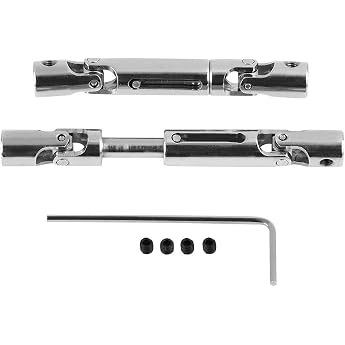 RC Truck Drive Shaft 2 Pieces Durable Metal Shaft Upgrade Accessories with 4 Screws for WPL 1/16 RC Military Truck RC Toy Drive Shaft