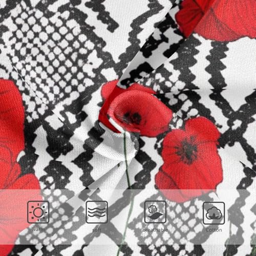 Florals Toddler Girls Underwear 2t Cotton Girl Panties Cute Red Poppy Flowers Black White Briefs Underpants3