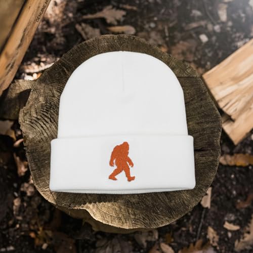 Image of Bigfoot Beanie for Men - Sasquatch Hat Winter Knit Cuffed Beanie for Women - Bigfoot Gifts for Christmas & New Year