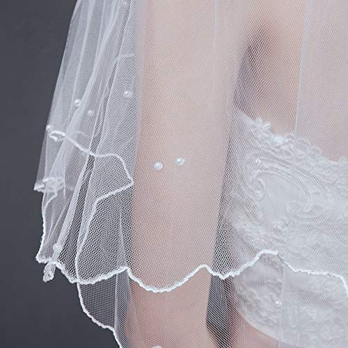 Voiles de mariée perlés multicouches fixant le volume du tulle