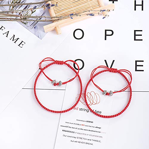 Seyaa Red String of Fate Bracelets kabbalah Good Luck Protection Matching Bracelets Gifts for Couple Lover Women Men Boyfriend Girlfriend4